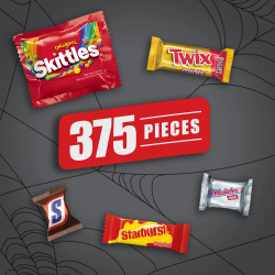 Snickers, Twix, 3 Musketeers, Skittles, Snickers Bulk Halloween Candy - 375 Ct