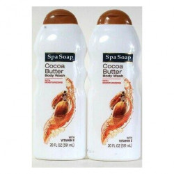 Spa Soap 20 Oz Cocoa Butter With Vitamin E Moisturizing Body Wash "2 Pack"
