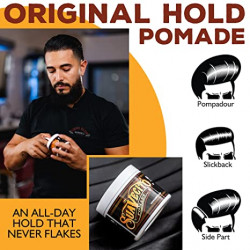 Suavecito Pomade - Pomade Original Hold 4 oz, paquete de 2 – Pomada de pelo de sujeción media para hombres – Brillo medio a base de agua como gel para el cabello sin escamas – Fácil de lavar – Sujeción todo el día para todos los peinados