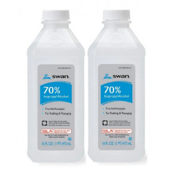 Swan First Aid Antiseptic 70% Isopropyl Rubbing Alcohol 16 FL OZ (2 PACK)