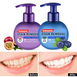 Teeth Whitening Soda Toothpaste Cleaning Hygiene Stain Removal Fight Bleeding Gums Baking Dental Oral Care Press Type Toothbrush