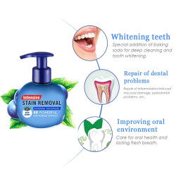 Teeth Whitening Soda Toothpaste Cleaning Hygiene Stain Removal Fight Bleeding Gums Baking Dental Oral Care Press Type Toothbrush