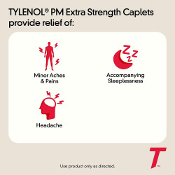 Tylenol PM Extra Strength Pain Reliever & Sleep Aid Caplets, 24Ct