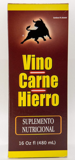 VINO CARNE HIERRO IRON ✅ DIETARY SUPPLEMENT 16oz / Suplemento Nutricional💪🏻