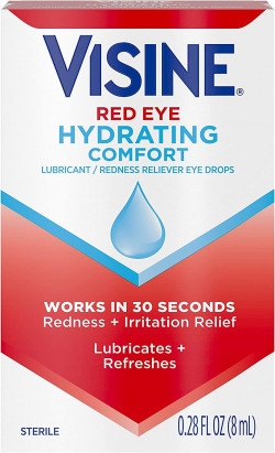 Visine Red Eye Hydrating Comfort Redness Relief Lubricating Eye Drops, 0.28 Fl. Oz