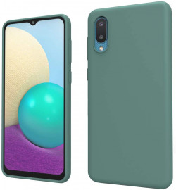 Weycolor Samsung Galaxy A02 Case,Galaxy M02 Case, Liquid Silicone Slim Soft TPU Fit Drop Protection Phone Case For Galaxy A02 (Blackish Green)