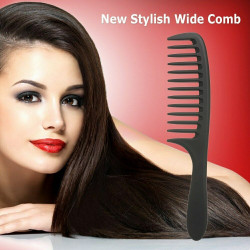Wide Tooth Comb Detangling Hair Round Teeth Carbon Antistatic D1