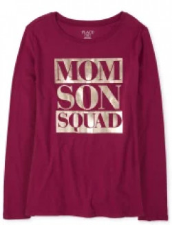 Womens Matching Family Foil Squad Graphic Tee