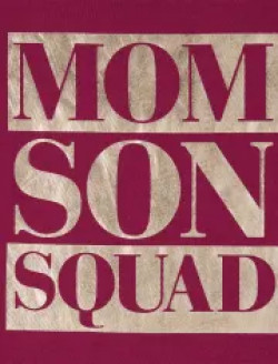 Womens Matching Family Foil Squad Graphic Tee - Autumn Red