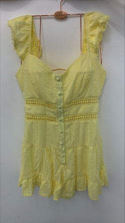 Yellow Dainty Feminine Blouse- Large