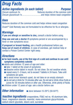 Zicam Cold Remedy Zinc Rapidmelts, Cherry Flavor, 25 Count (Pack of 1)