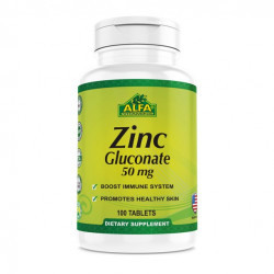 Zinc Gluconate 50 Mg - Immune System Support & Healthy Skin - 100 Tablets
